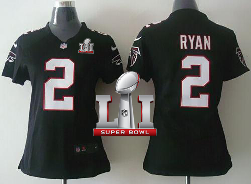Nike Falcons #2 Matt Ryan Black Alternate Super Bowl LI 51 Women's Stitched NFL Elite Jersey